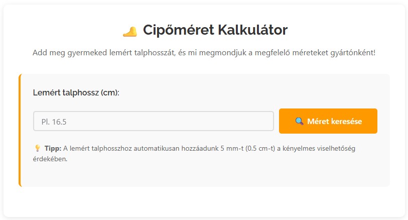 cipomeret calculator | Hétmérföldes Supinált Gyerekcipő Webáruház Friss hírek decemberben: méretajánló és árak | Hétmérföldes Supinált Gyerekcipő Webáruház